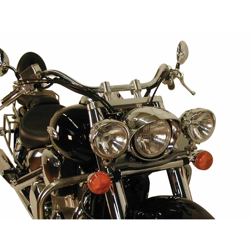 Twinlight auxiliary headlight set (high beam) incl. holder and cable chrome for Honda VTX 1300 (2003-2007)