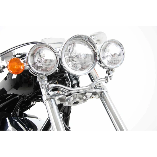 Twinlight auxiliary headlight set (high beam) incl. holder and cable chrome for Honda VT 1300 CX (2010-2012)