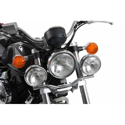 Twinlight auxiliary headlight set (high beam) incl. holder and cable chrome for Honda VT 750 S/RS (2010-2011)