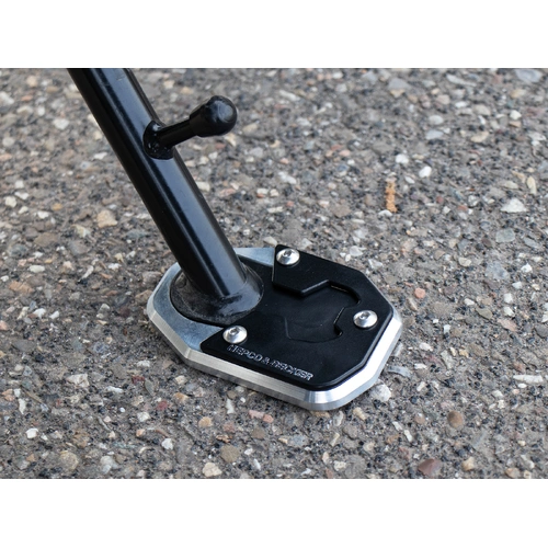 Side stand plate silver/black for BMW R 1200 GS Adventure (2014-2018)/R 1250 GS (2018-2023)