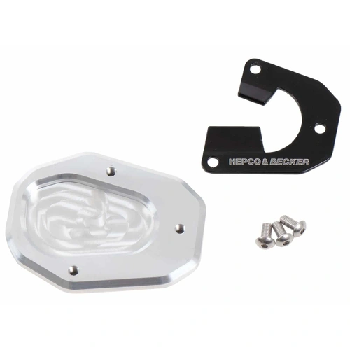 Side stand plate silver/black for Triumph Tiger 900 / Rally / Rally Pro (NOT SUITABLE FOR GT / GT Pro/ GT LOW) (2020)