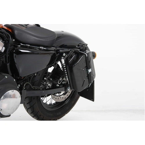 Canister 4ltr. Incl. cutout holder left black for Harley-Davidson -XL 883 L/R/C-Sportster 883 Low/Iron/Roadster/Custom/Super Low (04-20)-XL 1200L/N/C/
