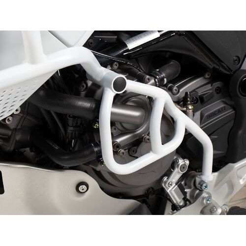 ADDITIONAL CRASH BAR WHITE FOR WATERPUMP, ONE-SIDED FOR DUCATI DESERTX (2022-)