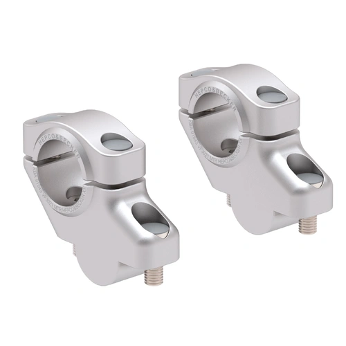 Offset Handlebar Riser for Triumph Trident 660 (2021-) 30mm up, 21mm back, silver