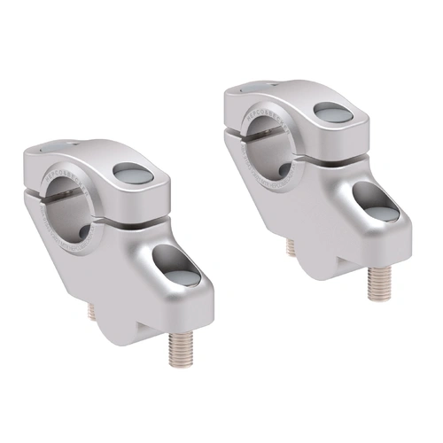 Offset Handlebar Riser for Honda CRF 300 L (2021 - ), 30mm high, 21mm back - Silver