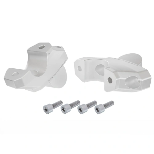 Handlebar riser with offset 32 mm high, 21 mm back, silver for BMW R 1300 R (2025-)