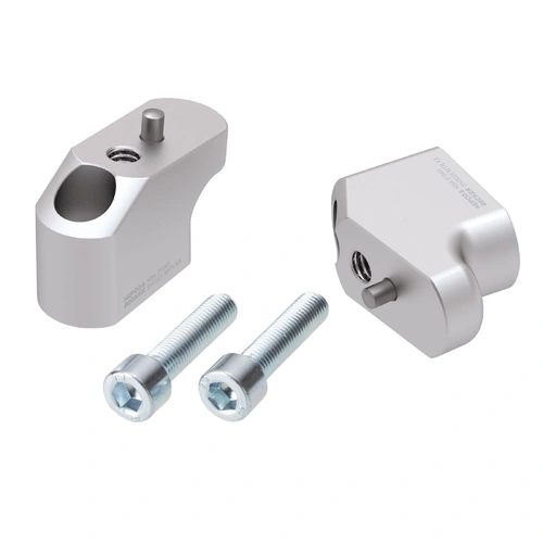 Handlebar riser with offset 30 mm high, 25 mm back, silver for Triumph Tiger 850 Sport (2021-2024)