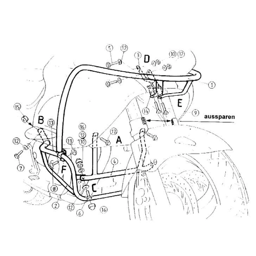 Engine guard black for Honda NT 650 V Deauville (1998-2005)