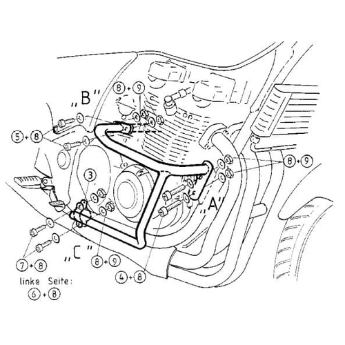 Chrome engine guard for Kawasaki ZR-7 (1999-2003)/S (2001-2003)