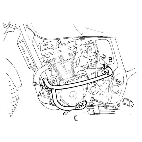 Chrome engine guard for Suzuki GSX 1200 (1999-2000)/GSF 1200 (2001-2005)