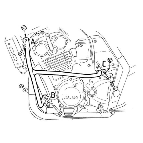 ENGINE PROTECTION BAR BLACK FOR YAMAHA FZS 600 FAZER (1998-2004)