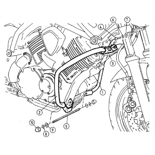 ENGINE PROTECTION BAR CHROME FOR YAMAHA BT 1100 BULLDOG (2001-2006)