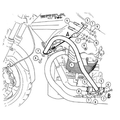 Chrome engine guard for Moto Guzzi Breva V 750 ie (2003-2013)