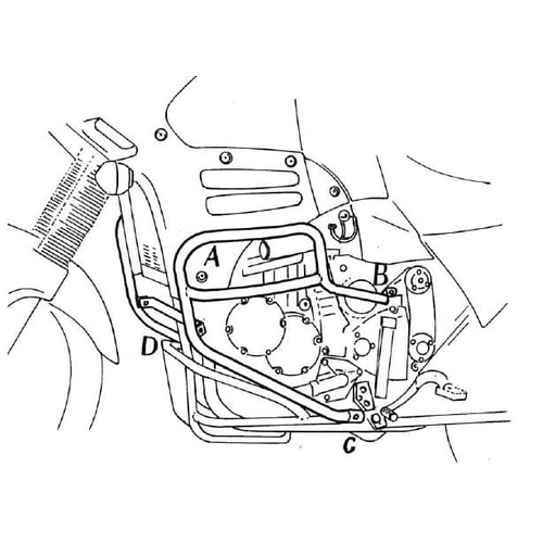 Engine guard black for Triumph Tiger 900 (1993-1998)