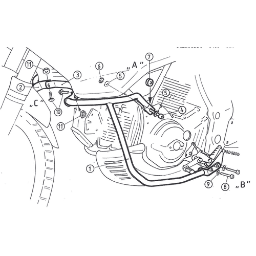 Engine guard black for Cagiva Gran Canyon 900 (1998-1999)