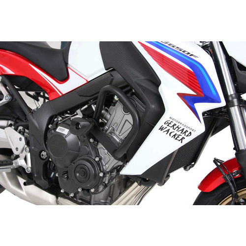 ENGINE PROTECTION BAR BLACK INCL. PROTECTION PADS FOR HONDA CB 650 F (2014-2020) / CB 650 R (2019-2020) / CB 650 R  (2021-2023) / CB 650 R /E-Clutch 