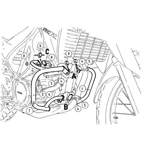 Engine guard Yamaha XT 660 R / X / up to 2006 