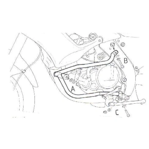 Engine guard black for Aprilia Pegaso 650/Garda (1997-2004)