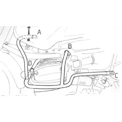 Engine guard silver for BMW R 1150 GS (2000-2004)