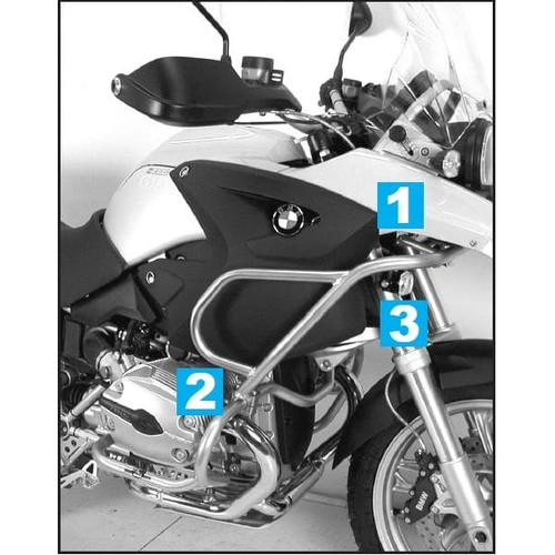 Tank guard for combination with engine guard 502918 black for BMW R 1200 GS (2004-2007)
