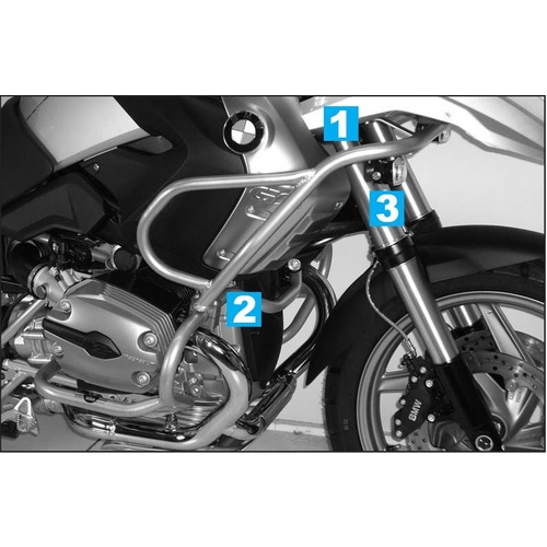 TANK PROTECTION BAR FOR COMBINATION WITH ENGINE PROTECTION BAR 502918 BLACK FOR BMW R 1200 GS (2008-2012)