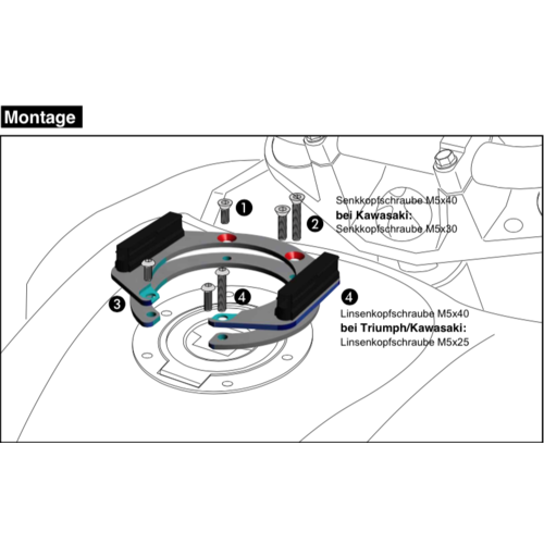 Tankring Lock-it 6 hole for selected Aprilia Triumph Moto-Guzzi MZ Benelli Cagiva Kawasaki MV models 