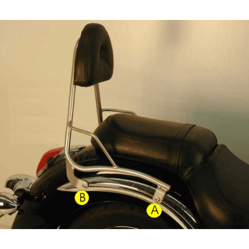 Sissybar without luggage rack black for Kawasaki VN 900 Classic (2006-) / 900 Custom (2007-)