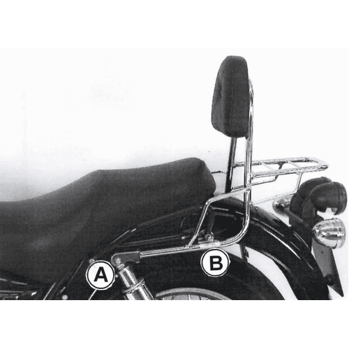 Sissybar without luggage rack chrome for Moto Guzzi California Jackal (2001-2003)