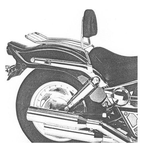 Solorack with chrome backrest for Suzuki VZ 800 Marauder (1996-2003)