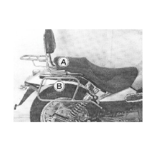 SISSYBAR WITH REARRACK CHROME FOR MOTO GUZZI NEVADA CLASSIC V 750 IE/AQUILIA NERA (2004-2009)