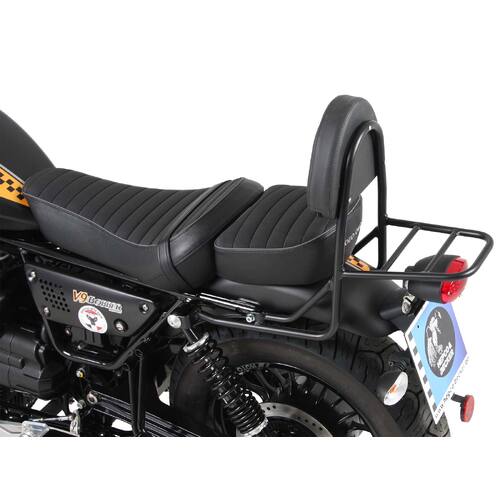 SISSYBAR WITH REAR RACK BLACK FOR MOTO GUZZI V 9 BOBBER (LONG SEAT) / (2017-2020) / V9 BOBBER/SPECIAL EDITION (2021-) (LONG SEAT)