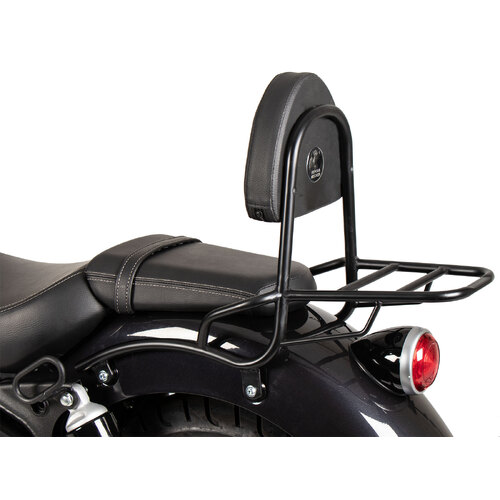 SISSYBAR WITH REAR RACK BLACK FOR ROYAL ENFIELD SUPER METEOR 650 (2023-)