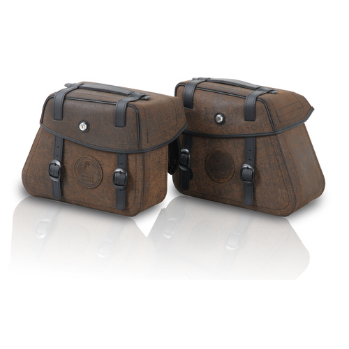 SADDLEBAGS RUGGED CUTOUT 14 LTR. INCL. QUICK RELEASE - BROWN