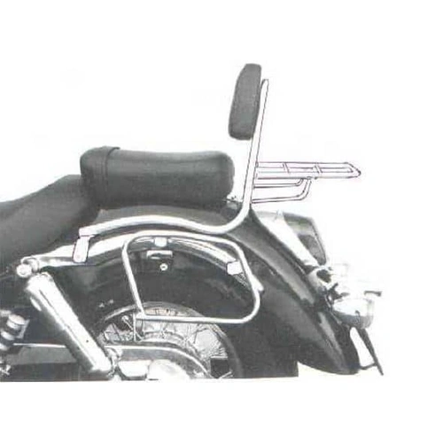 Chrome tubular leather bag holder for Honda VT 750 C2 (1997-2001)