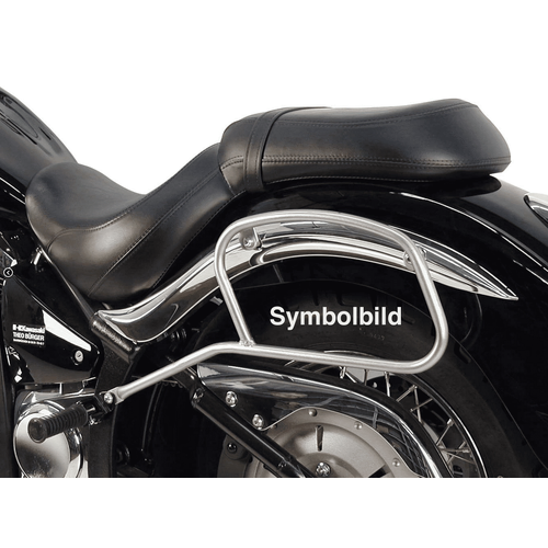 Tubular leather bag holder black for Kawasaki VN 900 Classic/900 Custom/Vulcan