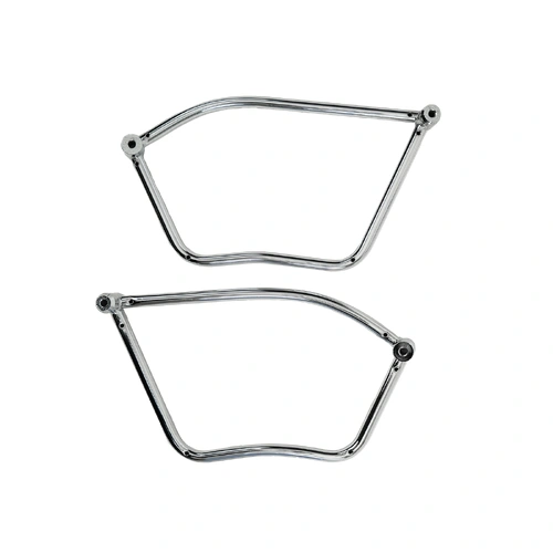 Chrome tubular leather bag holder for Kawasaki EN 500 (1990-1995)