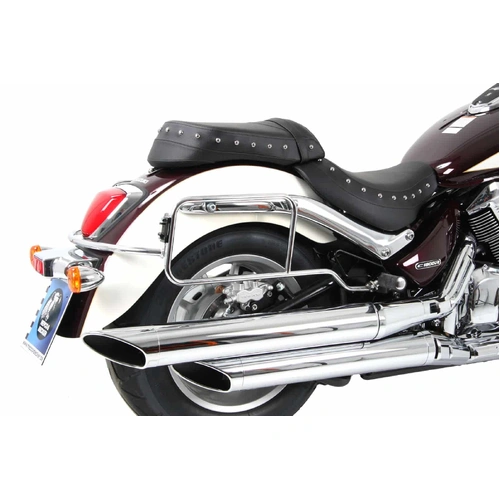 Chrome tubular leather bag holder for Suzuki C 1800 (VL) R (2011-2013)