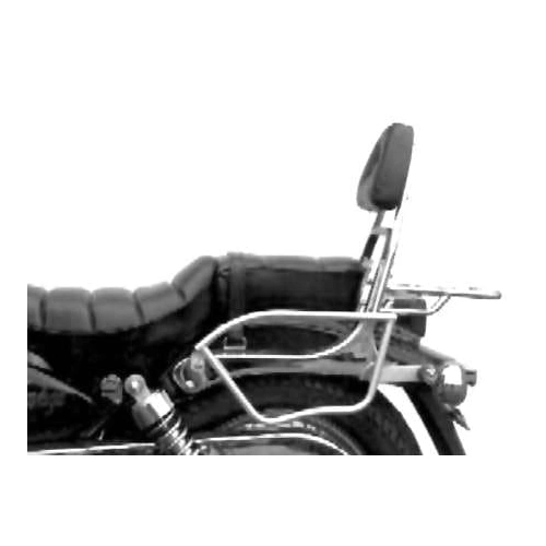 Chrome tubular leather bag holder for Suzuki LS 650 (1986-2000)