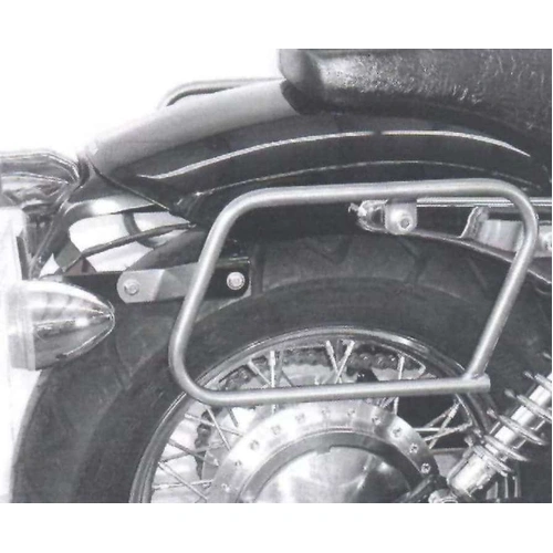 Chrome tubular leather bag holder for Honda VT 750 D2 Black Widow (2001-2003)