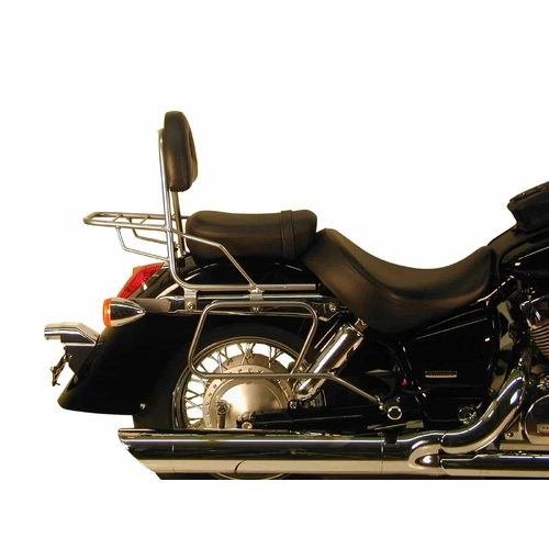 Chrome tubular leather bag holder for Honda VT 750 Shadow (2004 -2007)