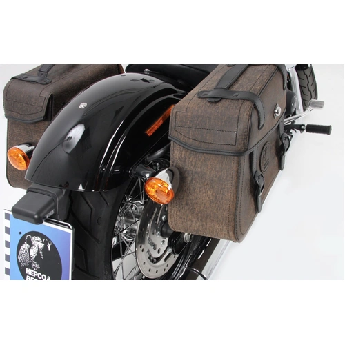 Leather bag holder cutout black for Harley-Davidson Dyna Street Bob (2005-2017) / Super Glide/Custom (2005-2013) / Low Rider (2006-2017) / Wide Glide 