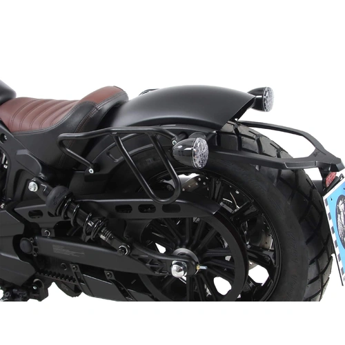 Leather bag holder cutout black for Indian Scout Bobber / Sixty / Twenty / Rogue (2017-2024)