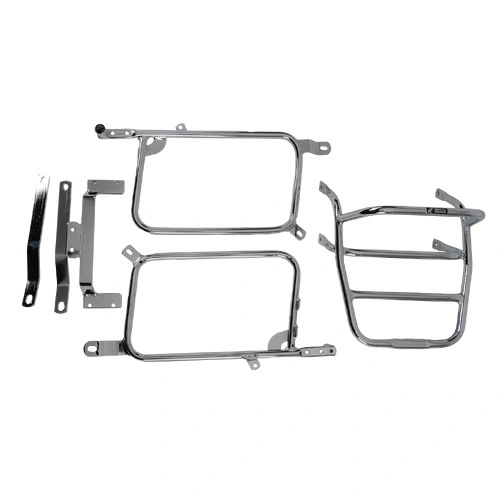 Complete carrier set (side case carrier and tubular luggage rack top case carrier) chrome for Honda CX 500 Custom (1979-1984)