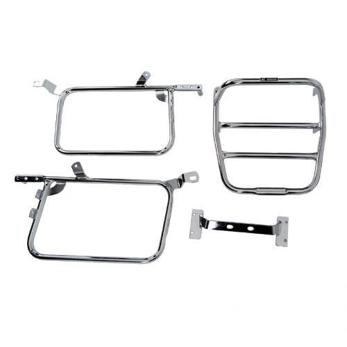 Complete carrier set (side case carrier and tubular luggage rack top case carrier) chrome for Honda CM 185/CM 200 T (1978-1984)