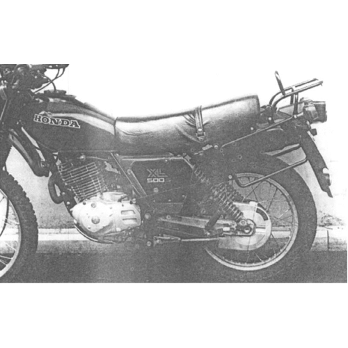 Complete carrier set (side case carrier and tubular luggage rack top case carrier) black for Honda XL 500 S (1979-1981)