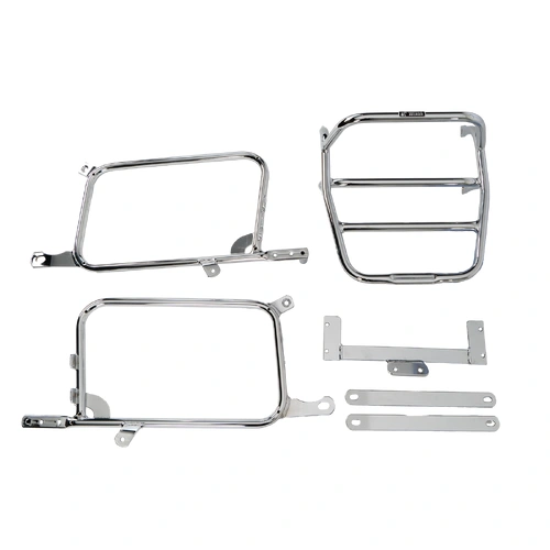 Complete carrier set (side case carrier and tubular luggage rack top case carrier) chrome for Honda CB 550 K3 (1977-1978)