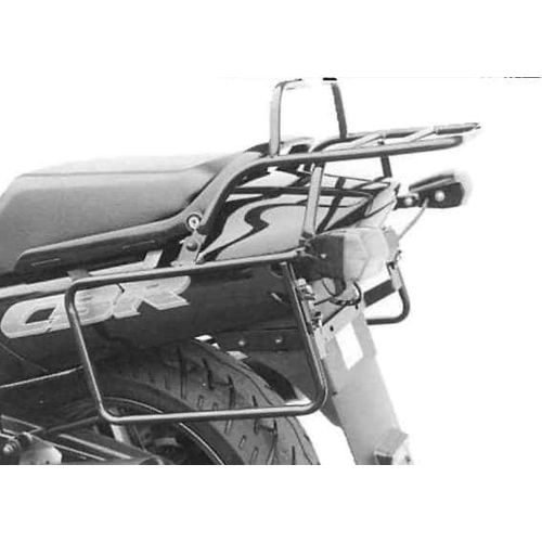 Complete carrier set (side case carrier and tubular luggage rack top case carrier) black for Honda CBR 1000 F (1989-1992)