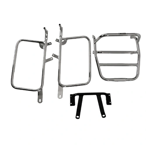 Complete carrier set (side case carrier and tubular luggage rack top case carrier) chrome for Kawasaki Z 400/440 A/B/C (1976-1979)