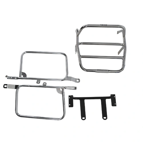 Complete carrier set (side case carrier and tubular luggage rack top case carrier) chrome for Kawasaki Z 400 J (1980-1982)/Z 500/550 A/B (1979-1984)