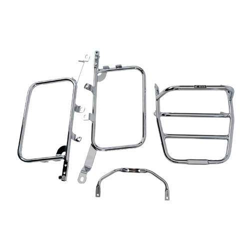 Complete carrier set (side case carrier and tubular luggage rack top case carrier) chrome for Kawasaki Z 550 LTD (1980-1983)